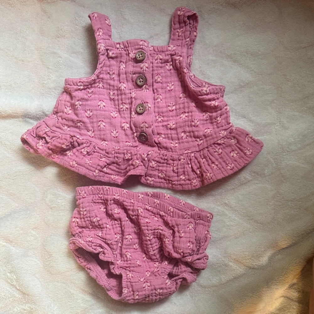 Pink Ruffled Baby Outfit